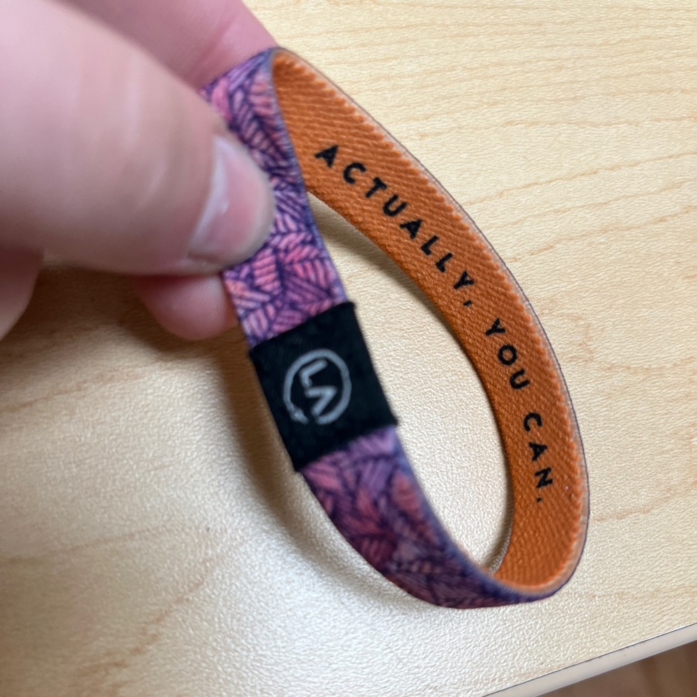 Purple Print “Actually You Can” Motivational Bracelet